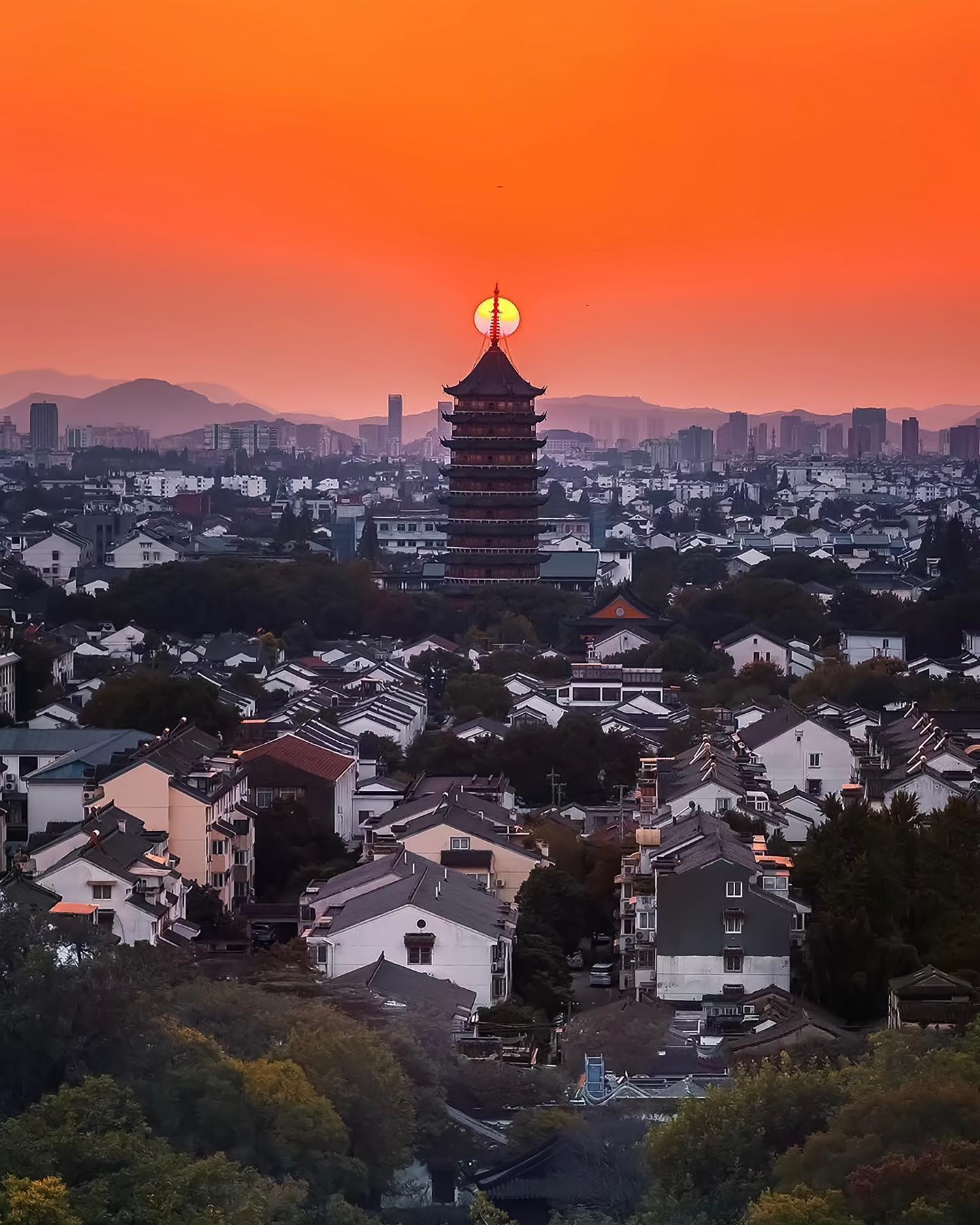 苏州北寺塔日暮